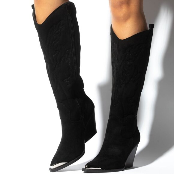 Shoes - BRAND NEW | BEST SELLER | 
Faux Suede Embroidered Western Cowboy Boots